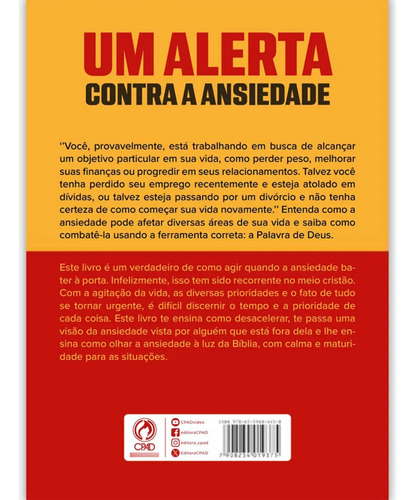Livro Um Alerta Contra A Ansiedade - Gil Dias