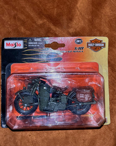 Moto Harley Davidson 1/18 Maisto 1942 Wla Flathead Militar (Usado)