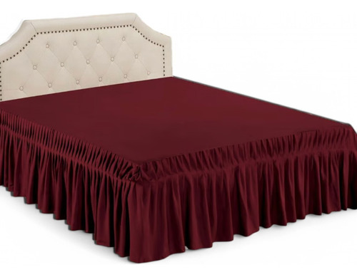 Faldón Para Cama 1.5 Plazas Elasticados Unicolor Poliéster