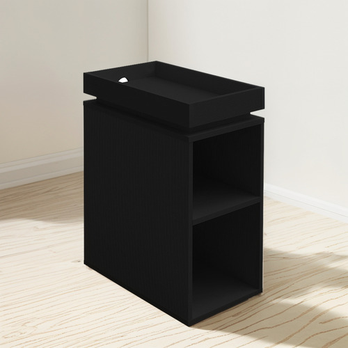 Mesa Lateral, De Teléfono, De Noche, Bertolini Olivia Negra Color Negro