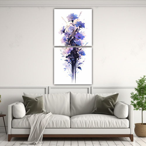120x60cm Cuadros Vanguardia Relieve Watercolours Flores