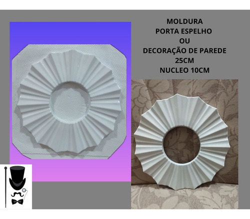 Molde Forma Moldura De Gesso Porta Espelho Ou Decoração 25cm