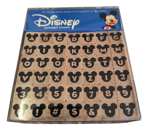 Kit Carimbos Disney Mickey Mouse Letras Números Original Azul Bege
