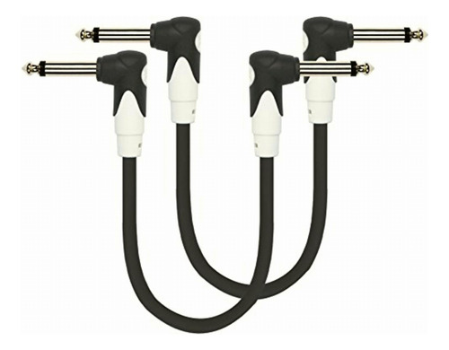6 Inch Guitar Patch Cable With Right Angle Ends, 2 Pc