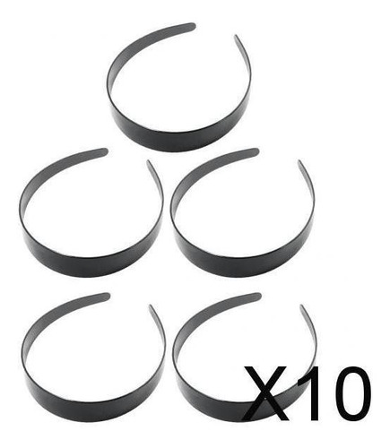 10 piezas 3cm Práctico Hermoso Pelo Aro Diadema Adorno De Plástico Negro