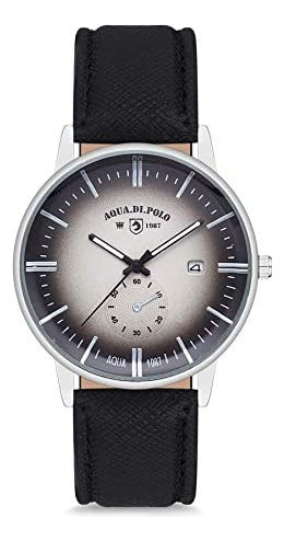 Aqua Di Polo Reloj De Pulsera Unisex Con Correa Negra