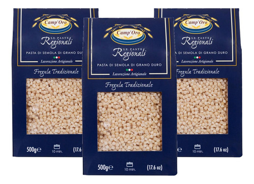 Macarrão Fregula Tradicional Camp'oro 500g (3 Pacotes)