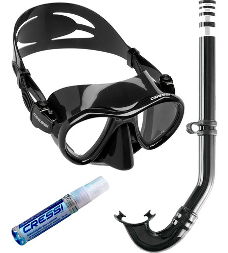 Kit De Mergulho Cressi Metis Black+gringo+anti Fog Sea Gold