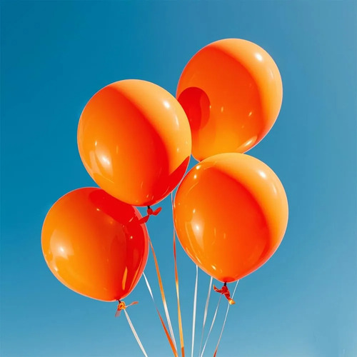 Bolsa X25 Globos Látex Perlados 10 Color Deco Cotillón Naranja