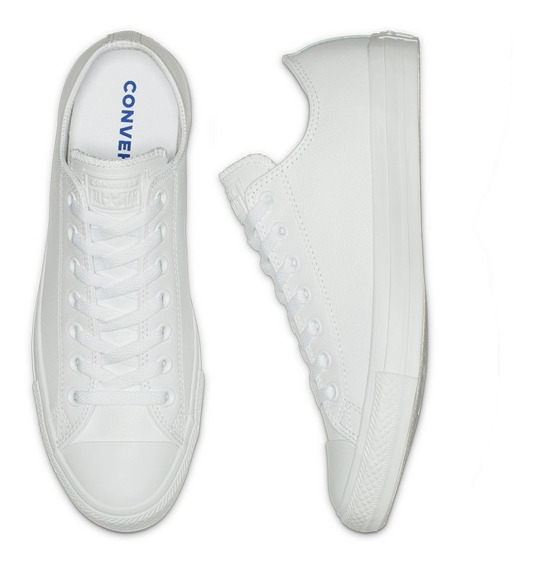 converse en piel blanco