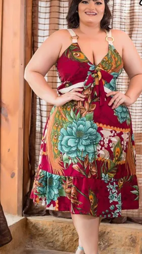 Vestido midi plus deals size mercado livre