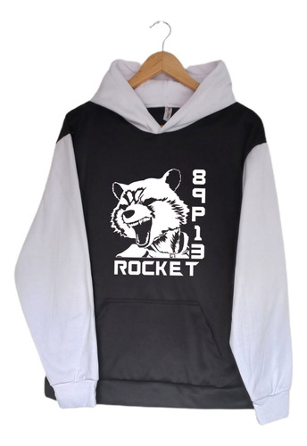 Buzo Hoodie Bicolor Rocket Guardianes De La Galaxia