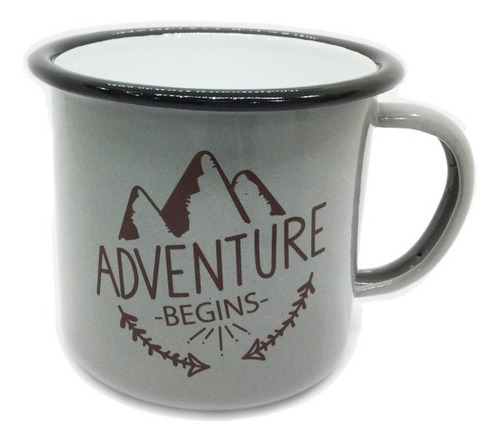 Taza Enlozada Jarro Mug. Diseño Adventure. Diámetro 9x8cm 