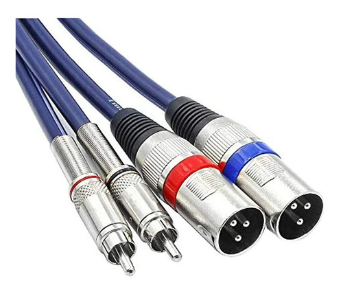 Disino Cable Dual Rca A Xlr Macho, 2 Xlr A 2 Rca/phono Plug