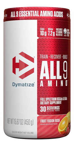 Aminoacidos All9 Amino Bcaas Y Eaas Dymatize Fruit 450 Gr