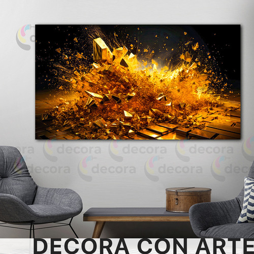 Cuadro Oro Lingotes Dorados Riqueza Millones Canvas 60x90