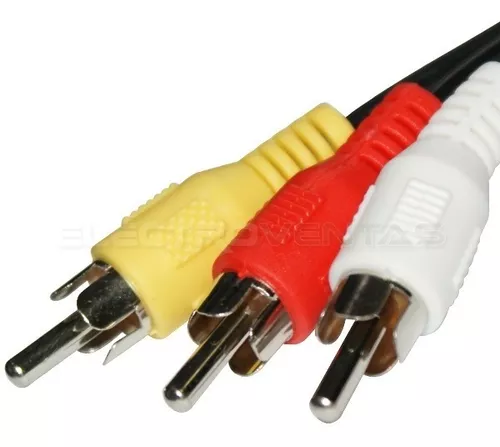 CABLE DE AUDIO Y VIDEO 3 RCA 3 METROS, GOLD, DINON