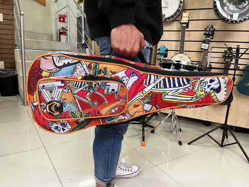 Funda Ukulele Tenor Con Correas Acolchonada Diseño Ortega