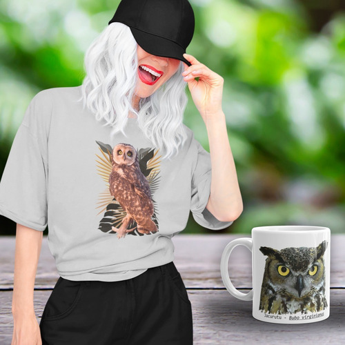 Imagem 2 de 3 de Kit Sofia - Corujas (3 Camisetas + 1 Caneca)