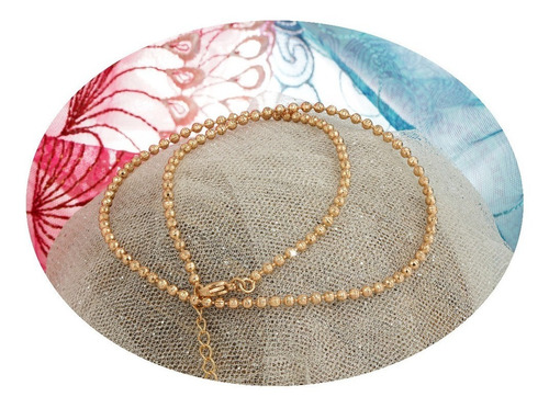 Collar Bolitas Oro 18k Gargantilla Fina Elegantes Joya Mujer