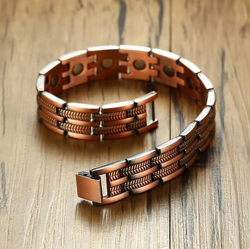 Pulsera Manilla Magnética Cobre Hombre Mejor Salud Y Energía