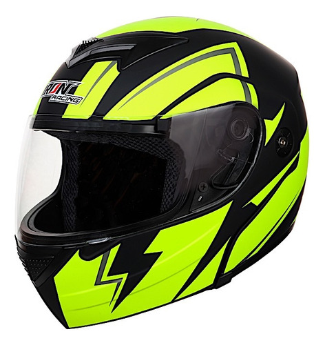 Casco Abatible Ir108 Dot Neon-verde Mate Relampago