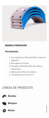 Bandas De Frenos 19-0032=0614=20158=20124=20-0061 Encava 610