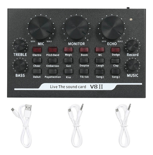 V8ii Live Sound Card Bt Acompañamiento Mezclador De Audio Co