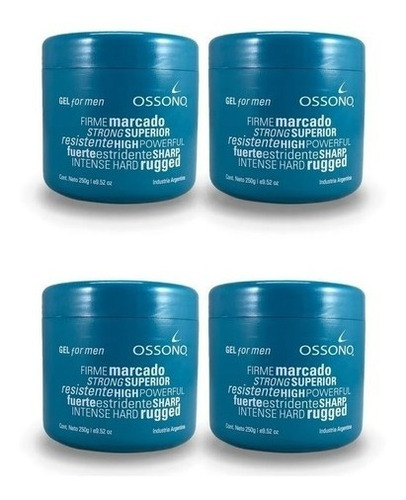 4 Gel For Men Ossono X 250grs High Powerfull Peluqueria