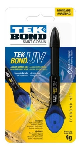 Adhesivo Vidrio Cristal Curado Uv Tek Bond 4 G. Recoleta 