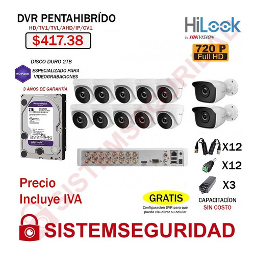 Imagen 9 de 10 de Kit 2 7 8 10 16 Camaras Seguridad Vigilancia Quito Hilook