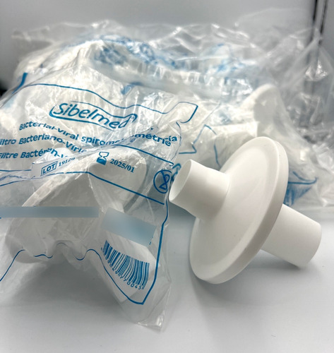 Filtro Bacteriano Para Espirometro 28 Mm Paq C/10 Pzas