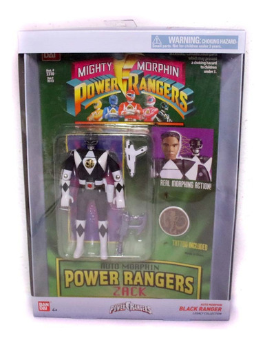 Power Rangers Preto Vira Cabeça Boneco Bandai 2018 Zack