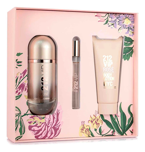 Kit Perfume 212 Vip Rose Edp 80ml Para Mujer