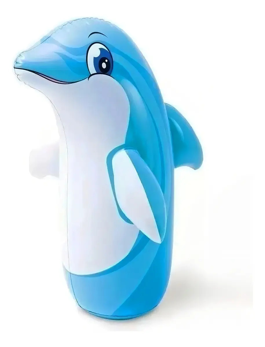 Brinquedo João Bobo Inflável Golfinho Azul Fun Game Vinil 90m