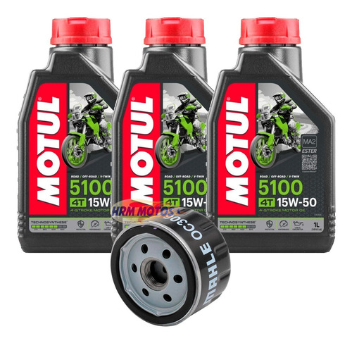 Kit 3 Lts Óleo Motul 5100 15w50 +filtro Bmw F800 Gs Até 2012