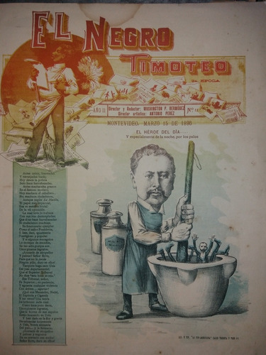 Revista Negro Timoteo 1896 Impresionante Dibujo Un Lechero 