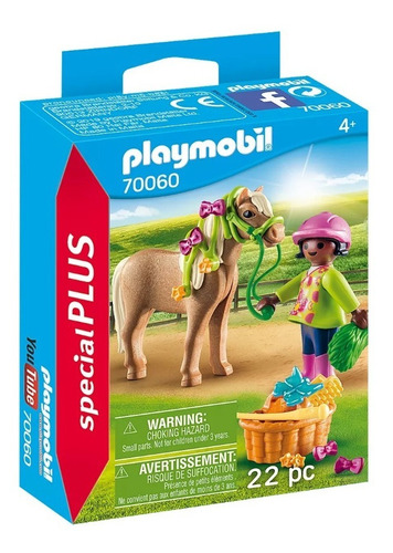 Figura Armable Playmobil Special Plus Niña Con Poni 22 Pzas