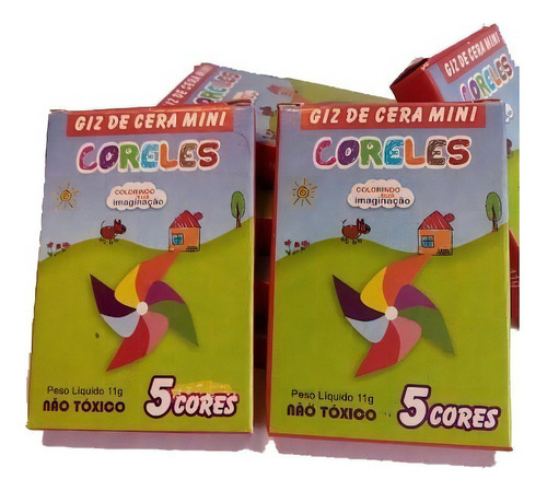 60 Caixas De Mini Giz De Cera (5 Cm)