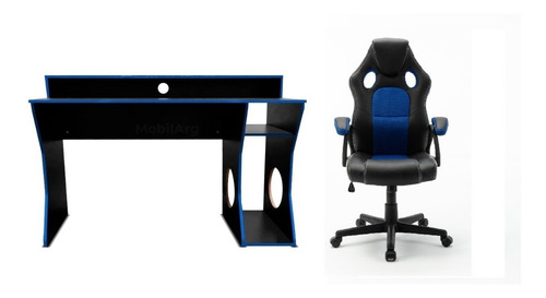 Escritorio Gamer + Sillon Gamer Mesa Pc Juegos Playstation 