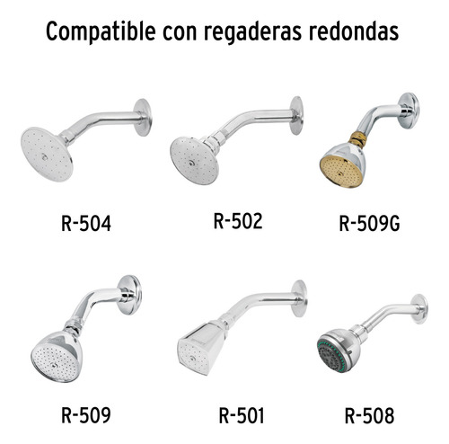 Brazo Y Chapeton Para Regadera Acero Inox Foset 49378