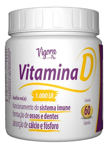 Vitamina D 1000ui (60 Cápsulas Blandas) Vigora 