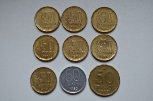 Monedas Argentinas 50 Centavos 1970-71-72-73-74-75-76-83-88