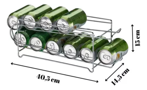 Suporte Organizador De Latas 350 Ml Future Até 12 Latas Cor Cinza