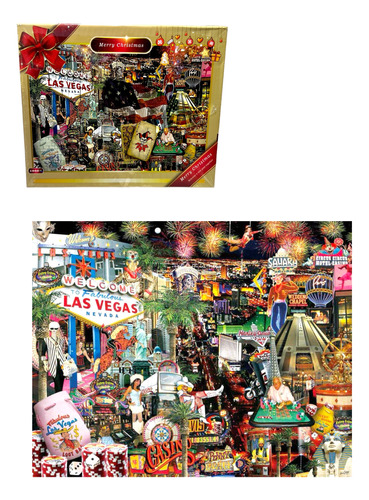 Puzzle Rompecabezas X 1000 Viva Las Vegas Merry Christmas !!