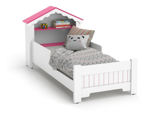 Mini Cama Infantil Casinha Princesa Quarto Branco/rosa