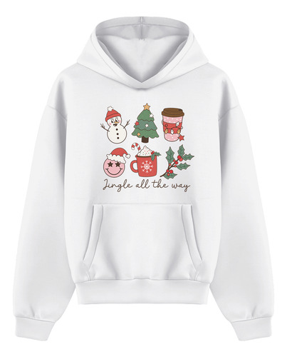 Sudadera Con Capucha Y Cangurera Jingle Bells Navidad Holida