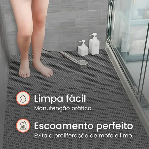 Tapete Box Antiderrapante Emborrachado Banheiro 1,00x0,60m Banho ...