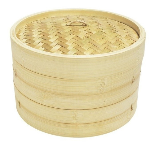 Olla Vaporera De Bambú 20,3 Cm Dos Niveles - Lireke