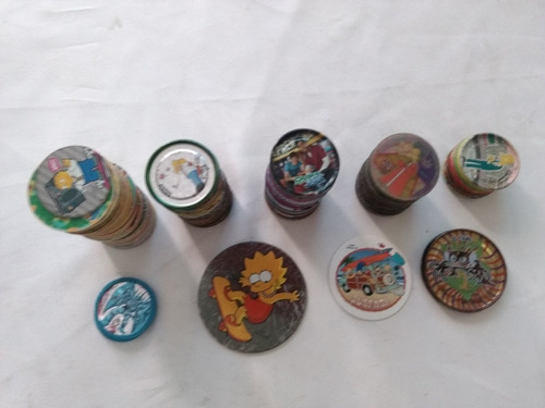 Tazos 249 Piezas; Mucha Lucha, Los Simpson, Bob Esponja,...